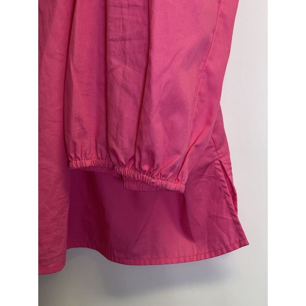 Crown Ivy Off Shoulder Shirt Women's XL Pink Crochet Lace Trim Cotton 3/4 Sleeve - Picture 4 of 5
